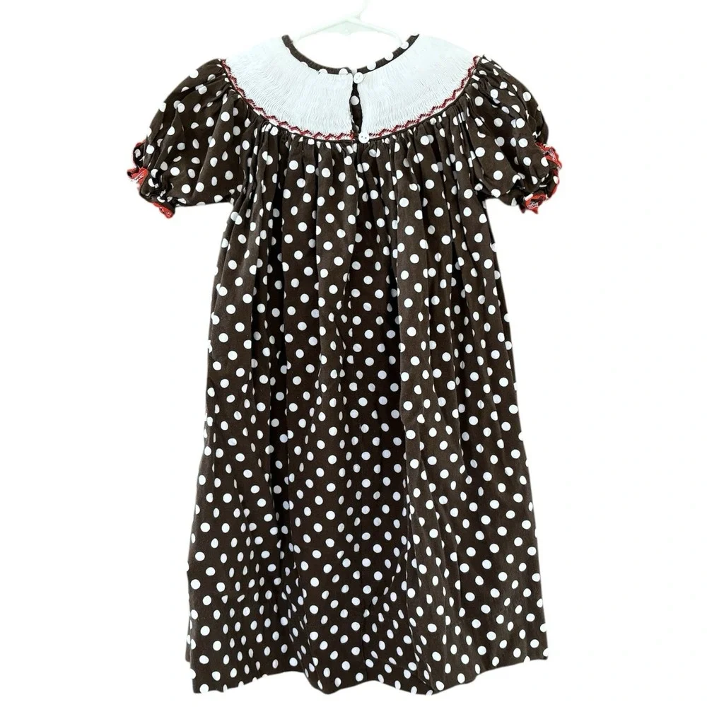 Molly Pop Little Girl's Smocked Embroidered Autumn‎ Theme A Line Dress Size 4